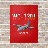 Thumbnail for WC-130J Hurricane Hunter vertical canvas print - no frame - red background