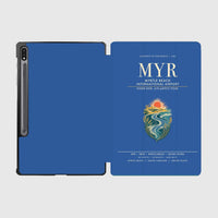 Thumbnail for Myrtle Beach International Airport (MYR) design on blue samsung tablet tablet case
