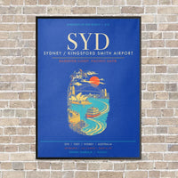 Thumbnail for Sydney Kingsford Smith Airport SYD - Canvas Framed - Blue
