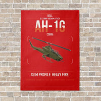 Thumbnail for Bell AH-1G Cobra vertical canvas print - no frame - red background