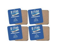Thumbnail for Avro RJ100 design on blue 4 pieces set coaster