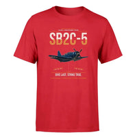 Thumbnail for SB2C-5 Helldiver design on red double-side t-shirt, single-side print