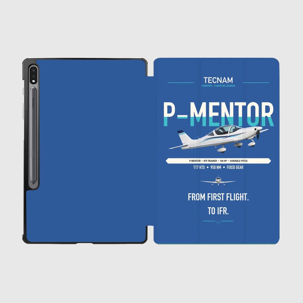 Tecnam P-Mentor design on blue samsung tablet tablet case