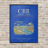 Thumbnail for Canberra Airport CBR - Canvas Framed - Blue