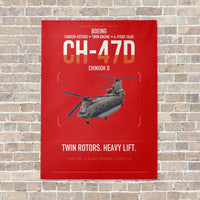 Thumbnail for Boeing CH-47D vertical canvas print - no frame - red background
