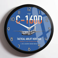 Thumbnail for Transall C-160D design on blue framed wall clock