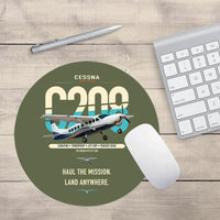 Thumbnail for Cessna 208 Caravan design on green army round mouse pad