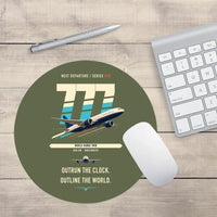 Thumbnail for Boeing 777-200LR design on green army round mouse pad