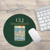 Thumbnail for Avram Iancu Cluj International Airport CLJ Mouse-Pad Round - Dark Green