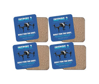 Thumbnail for DJI Inspire 2 design on blue 4 pieces set coaster