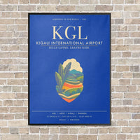 Thumbnail for Kigali International Airport KGL - Canvas Framed - Blue