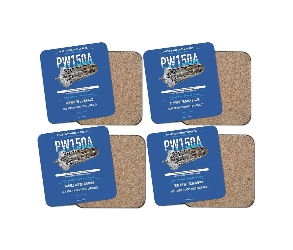 PW150A design on blue 4 pieces set coaster