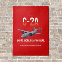 Thumbnail for C-2A Greyhound vertical canvas print - no frame - red background