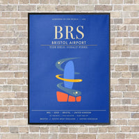 Thumbnail for Bristol Airport BRS - Canvas Framed - Blue
