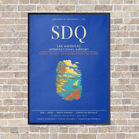 Thumbnail for Las Americas International Airport SDQ - Canvas Framed - Blue
