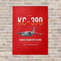 Thumbnail for Embraer KC-390 Millennium vertical canvas print - no frame - red background