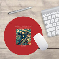 Thumbnail for VINTAGE G4321 - The First Passenger Ticket - Designed Mouse Pads design on red round