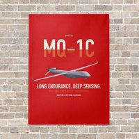Thumbnail for MQ-1C Gray Eagle ER vertical canvas print - no frame - red background