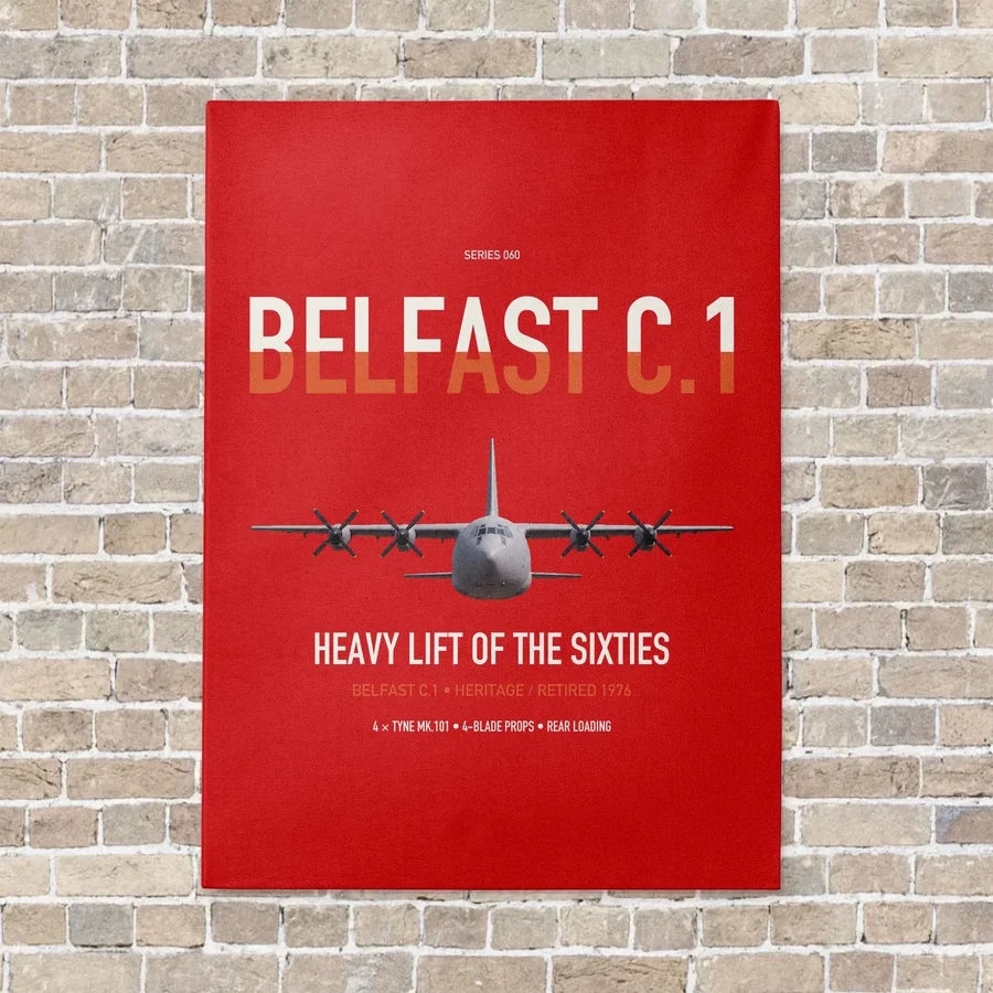 Short Belfast C.1 vertical canvas print - no frame - red background