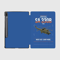 Thumbnail for Aérospatiale SA 330B Puma design on blue samsung tablet tablet case