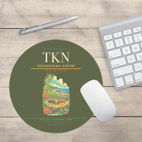Thumbnail for Tokunoshima Airport (TKN) design on green army round mouse pad