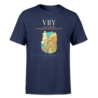 Thumbnail for Visby Airport (VBY) T-Shirt single-side front print in Navy Blue | visby-airport-vby-double-side-t-shirt