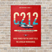 Thumbnail for CASA C-212-200 Aviocar vertical canvas print - no frame - red background