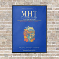 Thumbnail for ManchesterBoston Regional Airport MHT - Canvas Framed - Blue