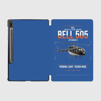 Thumbnail for Bell 505 Jet Ranger X design on blue samsung tablet tablet case