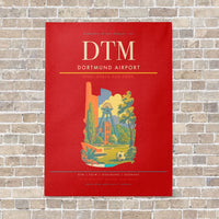 Thumbnail for Dortmund Airport DTM vertical canvas print - no frame - red background