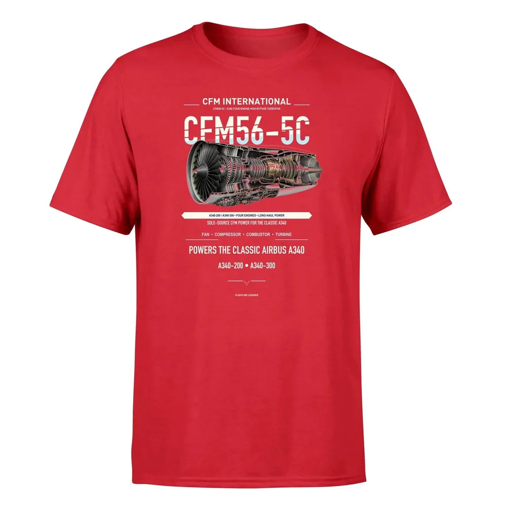 CFM56-5C design on red single side