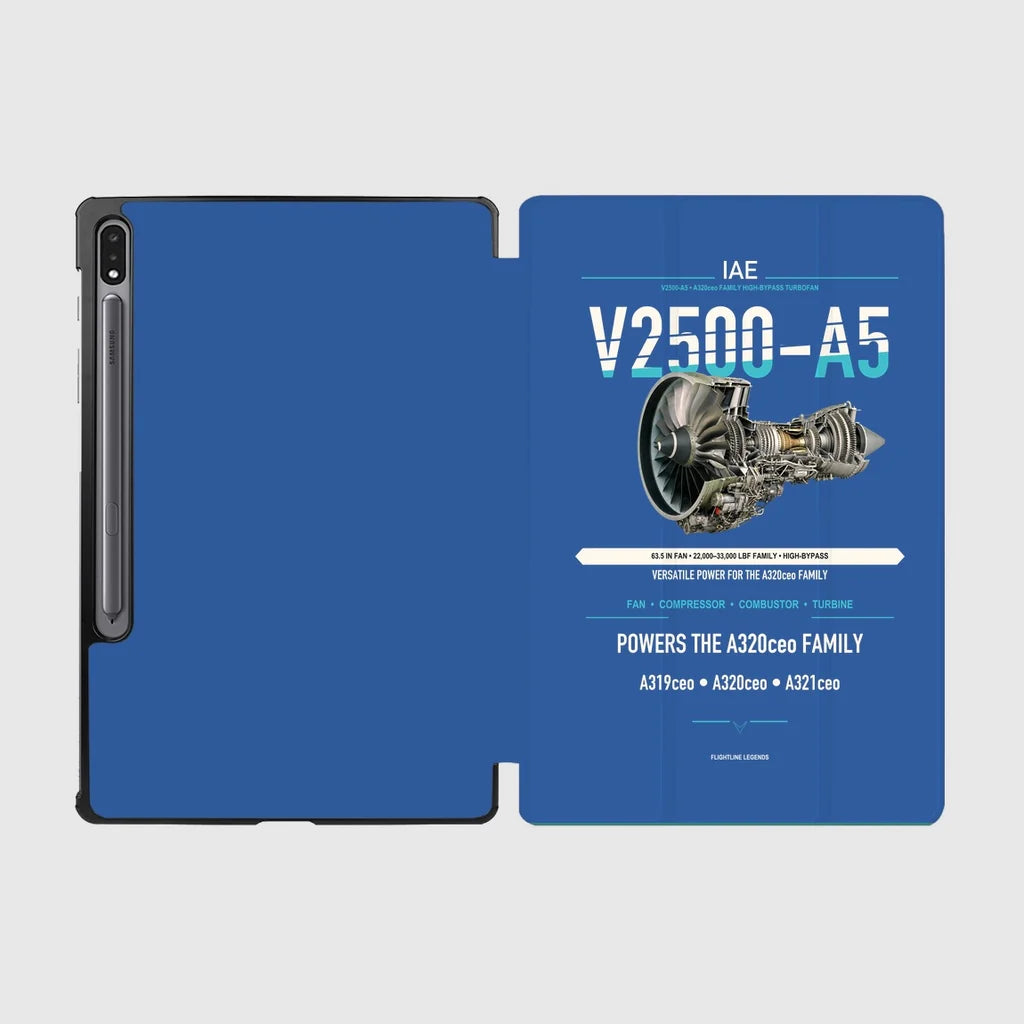 V2500-A5 design on blue samsung tablet tablet case