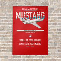 Thumbnail for Cessna Citation Mustang vertical canvas print - no frame - red background