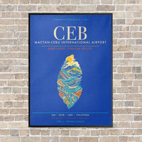 Thumbnail for Mactan-Cebu International Airport CEB - Canvas Framed - Blue