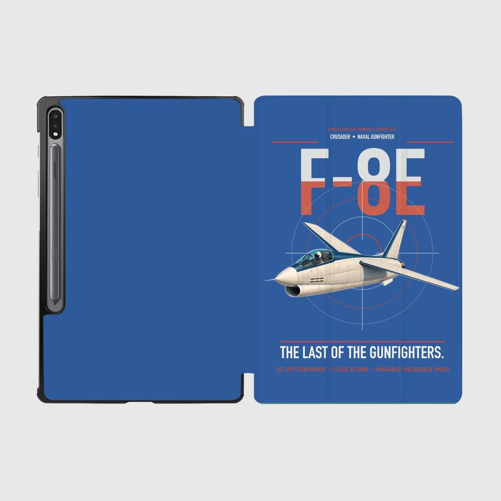 F-8E Crusader design on blue samsung tablet tablet case