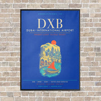 Thumbnail for Dubai International Airport DXB - Canvas Framed - Blue
