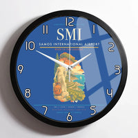 Thumbnail for Samos International Airport (SMI) design on blue framed wall clock