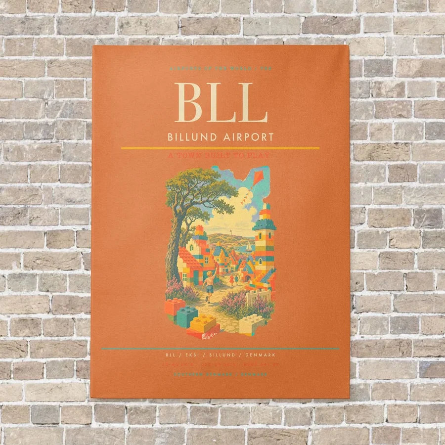 Billund Airport BLL - Canvas No Frame - Orange