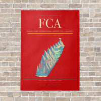 Thumbnail for Glacier Park International Airport FCA — Kalispell vertical canvas print - no frame - red background