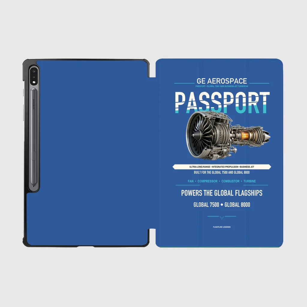 PASSPORT design on blue samsung tablet tablet case