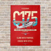 Thumbnail for Cessna 175 Skylark vertical canvas print - no frame - red background