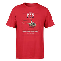 Thumbnail for Robinson R22 Beta II design on red t-shirt, single-side print