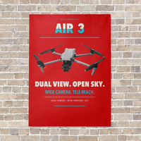 Thumbnail for DJI Air 3 vertical canvas print - no frame - red background