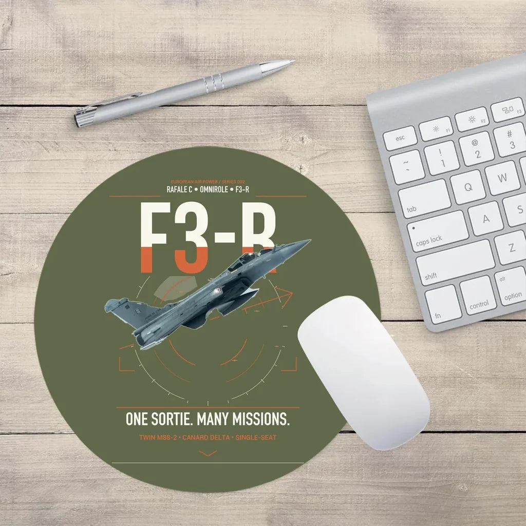 Dassault Rafale C — F3-R standard design on green army round mouse pad