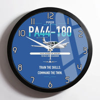 Thumbnail for Piper PA-44-180 Seminole design on blue framed wall clock