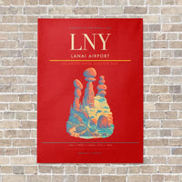 Thumbnail for Lanai Airport LNY vertical canvas print - no frame - red background