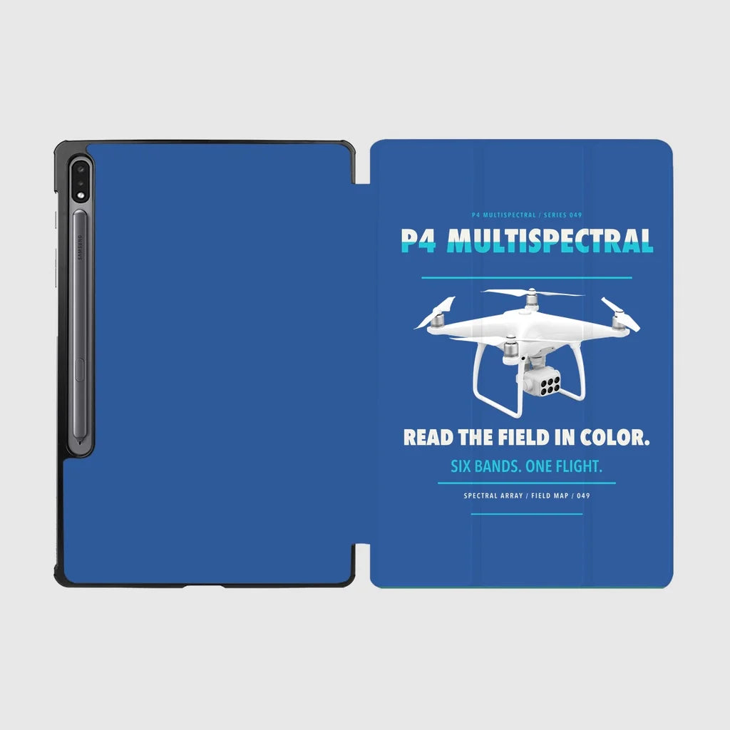 DJI P4 Multispectral design on blue samsung tablet tablet case