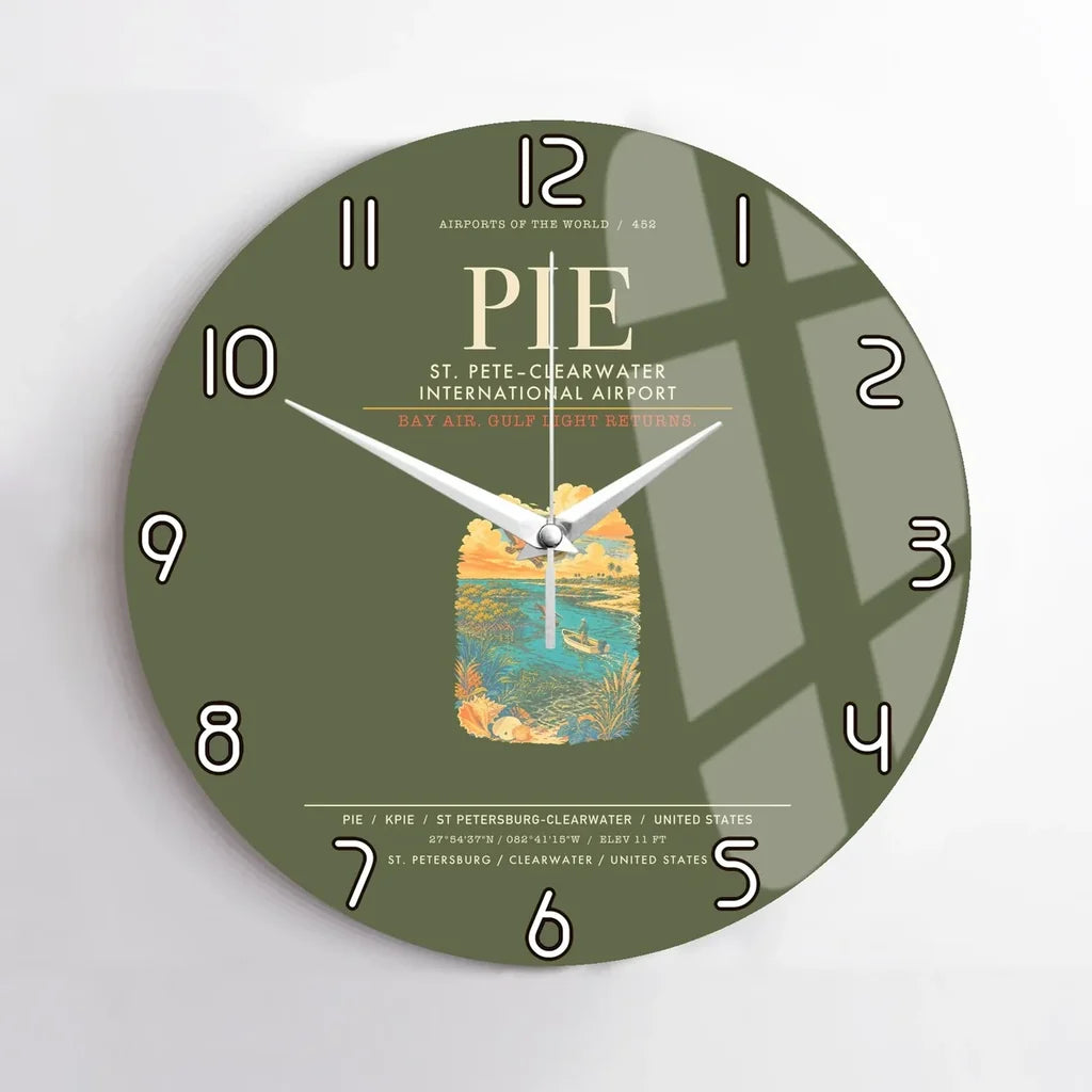 St. PeteClearwater International Airport PIE Wall-Clock No-Frame - Green Army