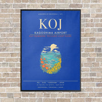 Thumbnail for Kagoshima Airport KOJ - Canvas Framed - Blue