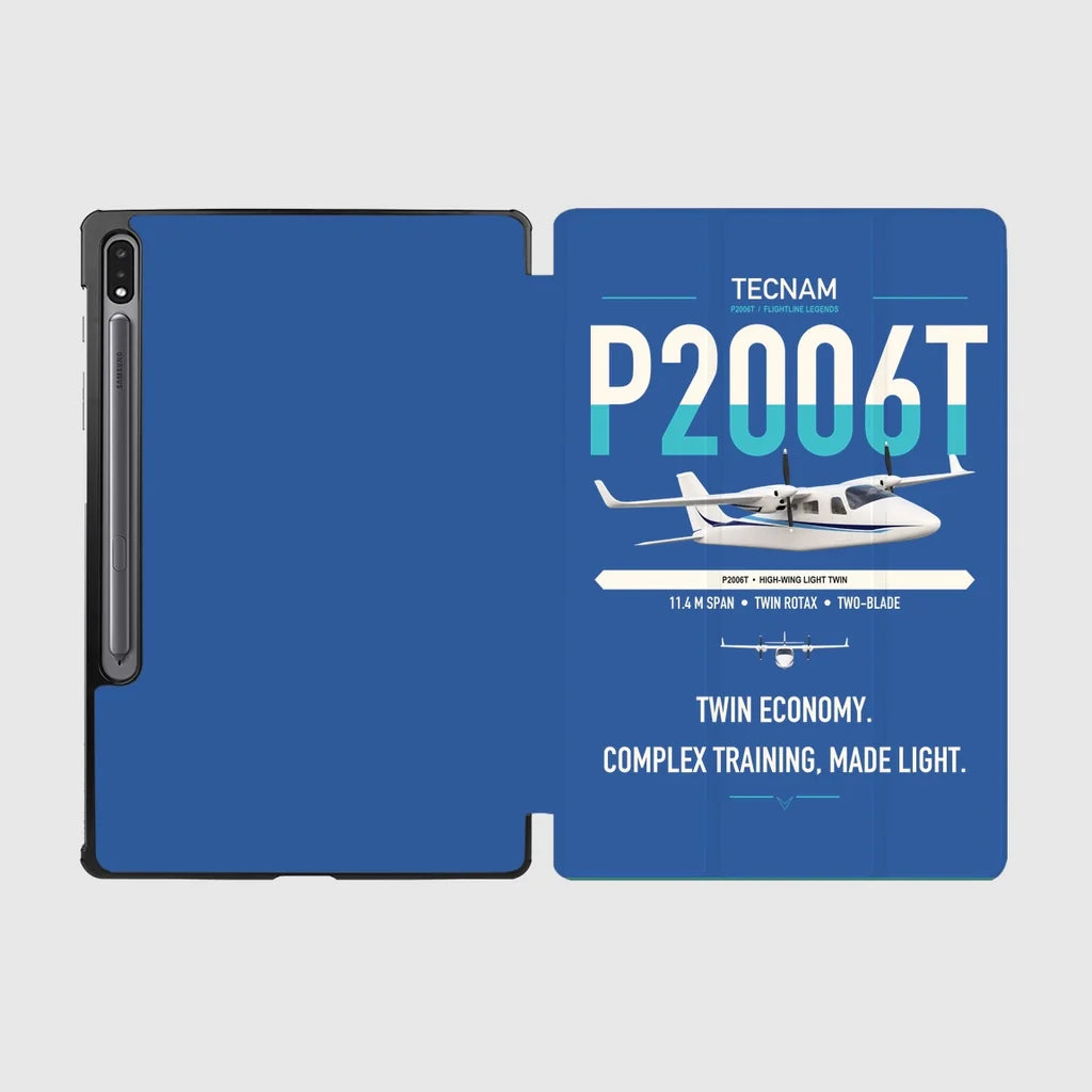 Tecnam P2006T design on blue samsung tablet tablet case